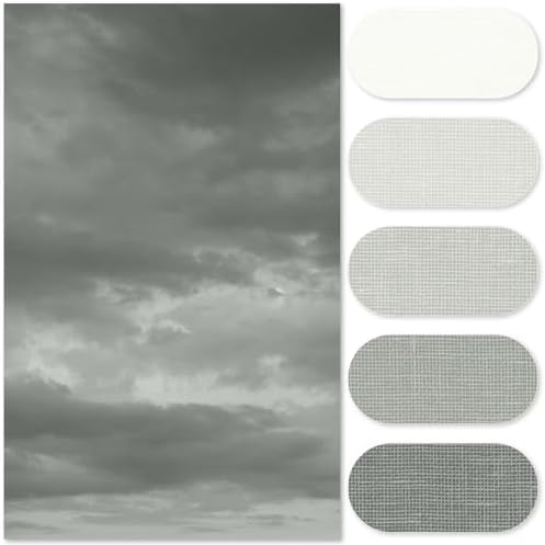 jinchan Ombre Cloudy Grey Shower Curtain for Bathroom 70x60 Inch 12 Hooks