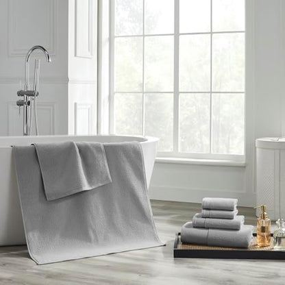 Modern Threads Waffle-Rib 6-Piece Towel Set – Premium Cotton Bath Towels, Ultra-Absorbent & Soft, Elegant Waffle Texture for Bathroom & Spa, Oyster
