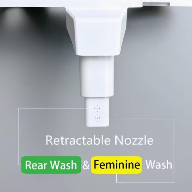 Bidet Attachment – Non-Electric Fresh Water Toilet Bidet with One-Touch Start/Stop Cleaning, Adjustable Water Pressure, Self-Cleaning Front & Rear Nozzles, 5-Min Easy Installation (White)