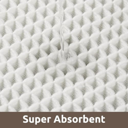 AMOAMI Waffle Bath Mat, Absorbent Bathroom Rugs Non Slip 24''x36'' White