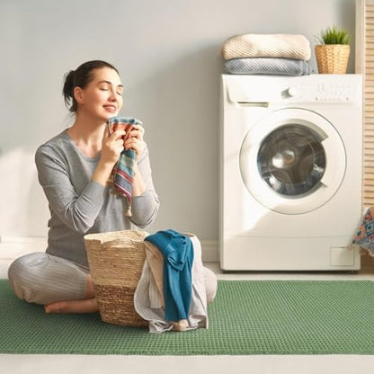 ZALL Waffle Bath Mat,Super Absorbent Non Slip Bathroom Rug,Sage Green 24X72inch,Machine Washable Ultra Soft Floor Mats
