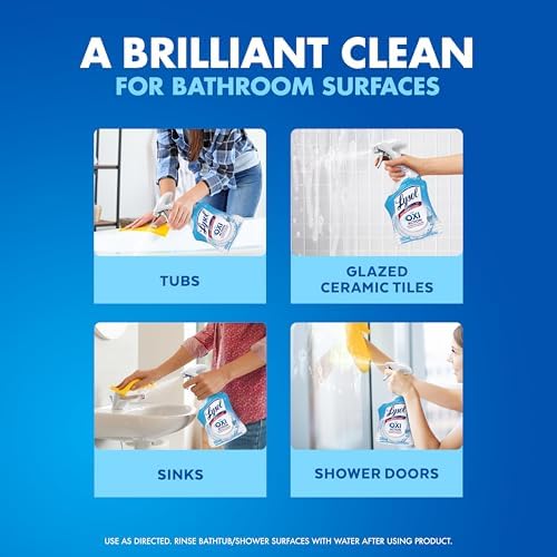 LYSOL OXI Action Bathroom Cleaner Spray, Disinfectant Spray, 32 oz