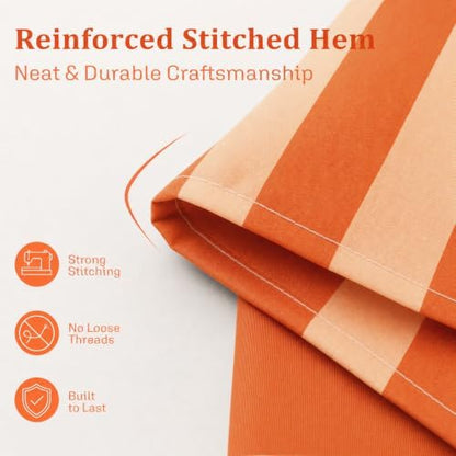 Ohocut Vertical Striped Shower Curtain, Cute Retro Vintage Double Orange Stripe Bathroom Shower Curtain, Waterproof Polyester Fabric Modern Bath Curtain for Bathroom 72x72 Inches Blue