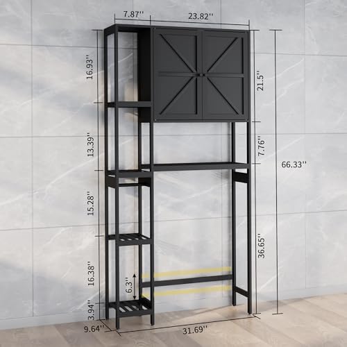 Bamboo Over-the-Toilet Storage Cabinet with Shelves for Small Bathrooms
