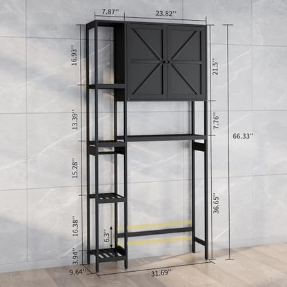 Bamboo Over-the-Toilet Storage Cabinet with Shelves for Small Bathrooms