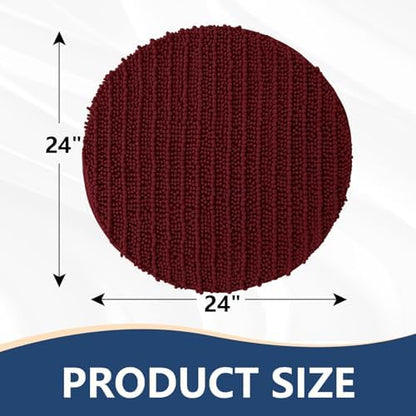 Arotive Round Bathroom Rugs 24x24, Soft Absorbent Chenille Shaggy Bath Mat