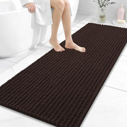 OLANLY Bathroom Runner Rugs 59x24, Thick Soft Absorbent Chenille Bath Rugs