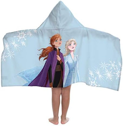 Jay Franco Disney Frozen Kids Hooded Towel Elsa Anna Olaf, 22" x 51"