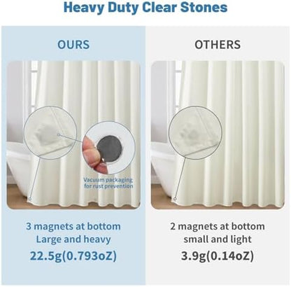 2 Pack Water-Repellent Fabric Shower Curtain Liner, 72x72 Cream