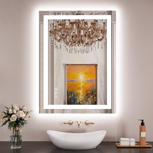 JISOSO LED Bathroom Mirror, Bathroom Vanity Mirror, 24"x32"