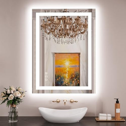 JISOSO LED Bathroom Mirror, Bathroom Vanity Mirror, 24"x32"