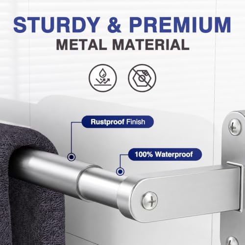 Powools Brushed Nickel 24" Towel Rack, Rustproof Wall Mounted Towel Bar