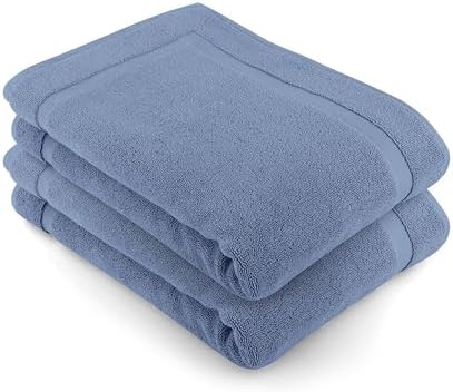 COTTON CRAFT Bath Mats - 2 Pack Tub Shower Floor Mat - 21x30- Azure Blue