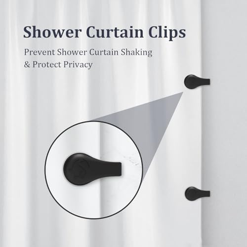 Magnetic Silicone Shower Curtain Clips for Liner 3 Packs (Black)