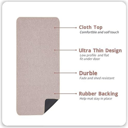Bosap Bath Mat,Ultra Thin Bathroom Runner Rugs,Large Bath Mats for Bathroom,Quick Dry,Non-Slip,Machine Washable,Low Pile,Bath Rug,Shower Outside,Sink,Home Decor Accessories.Beige,2'x6'(24x72inch)