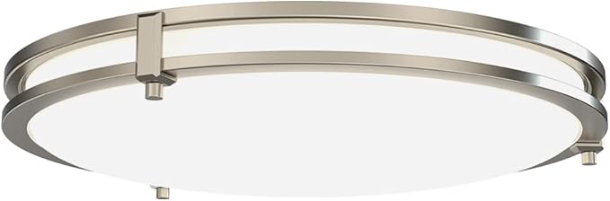 Juno Saturn Flush Mount Ceiling Light with Switchable Color Temperature (2700K-5000K), 16-Inch, Brushed Nickel