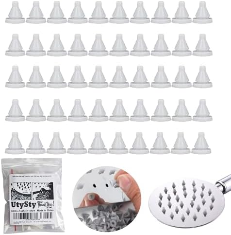 50 Pack Rain Shower Head Nozzles Replacement Universal Shower Heads Nozzle Inserts Silicone Nibs Parts for High Pressure Showerhead Combo Rainfall Shower Head Handheld Spray Combo