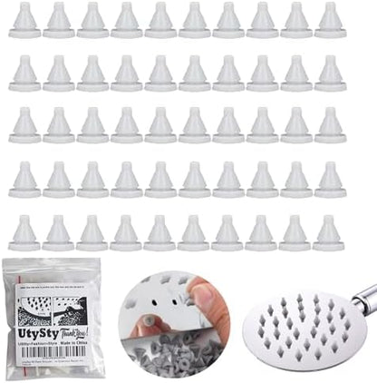 50 Pack Rain Shower Head Nozzles Replacement Universal Shower Heads Nozzle Inserts Silicone Nibs Parts for High Pressure Showerhead Combo Rainfall Shower Head Handheld Spray Combo