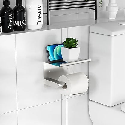 GLNLQ Brushed Nickel Toilet Paper Holder Wall Mount, Fits Mega Rolls Size