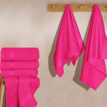 GLAMBURG Ultra Soft 6-Piece Hand Towel Set 16x28-100% Ringspun Cotton - Durable & Highly Absorbent Hand Towels - Ideal for use in Bathroom, Kitchen, Gym, Spa & General Cleaning - Hot Pink