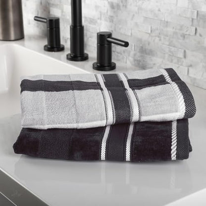Lavish Home Bathroom Towels Set, Bathroom Accessories, Charcoal, Set of 6