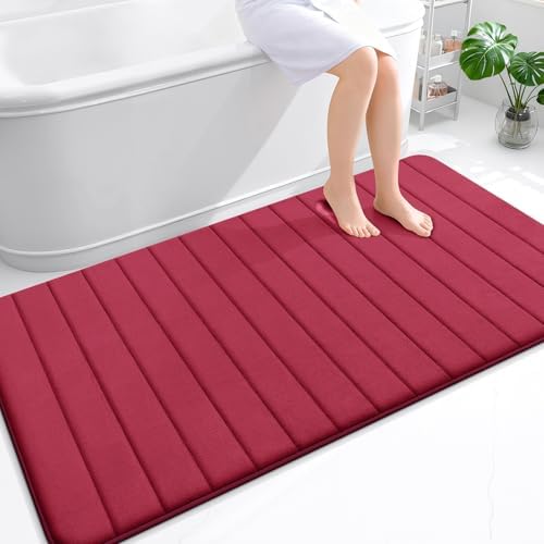 OLANLY Memory Foam Large Bath Mat 59x34, Super Soft Absorbent Bathroom Rugs