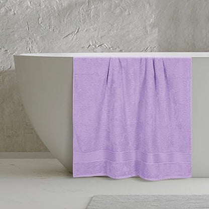 Belizzi Home Cotton 2 Pack Oversized Bath Sheet 35x70, Large Bath Sheet, Ultra Soft, Absorbent, Compact, Eco-Friendly, Recyclable, Quick Drying and Lightweight Towel - Purple