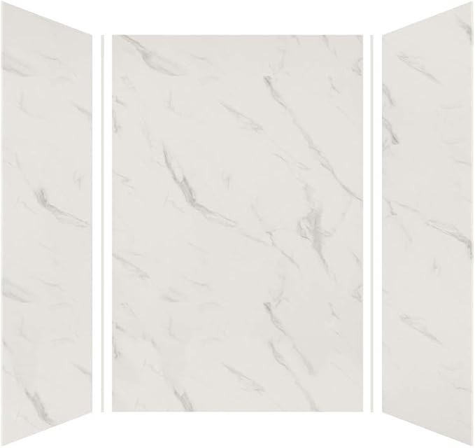 Transolid EWK484872-41 Expressions 3-Panel Shower Wall Kit, 48-in L x 48-in W x 72-in H, Bianca