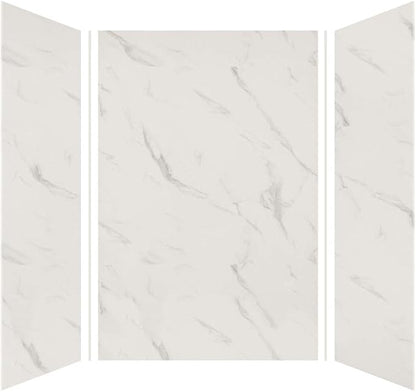 Transolid EWK484872-41 Expressions 3-Panel Shower Wall Kit, 48-in L x 48-in W x 72-in H, Bianca