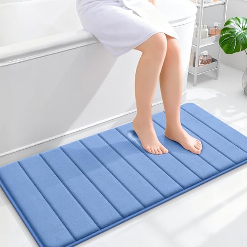 OLANLY Memory Foam Long Bathroom Rugs Runner 44x20, Super Soft Absorbent