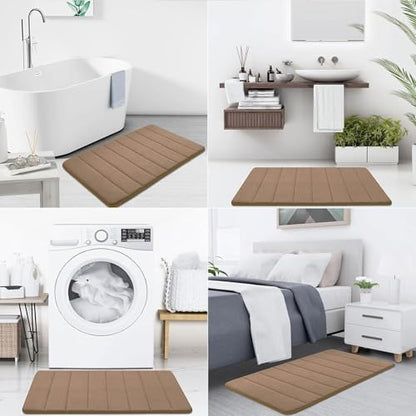 Buganda Memory Foam Bath Mat 24 x 16, Ultra Soft Absorbent Bathroom Rugs