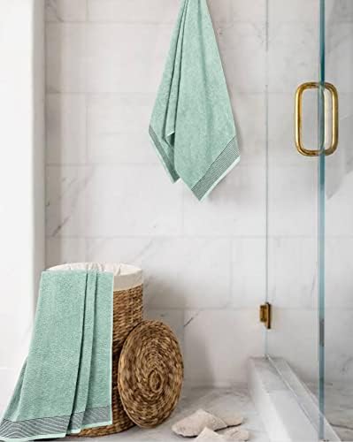 Belizzi Home Ultra Soft 2 Pack Oversized Bath Towel Set 28x55 inches, 100% Cotton Large Bath Towels, Ultra Absorbant Compact Quickdry & Lightweight Towel, Ideal for Gym Travel Camp Pool - Sea Green