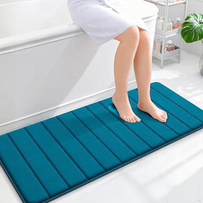 OLANLY Memory Foam Long Bathroom Rugs Runner 47x20, Super Soft Absorbent