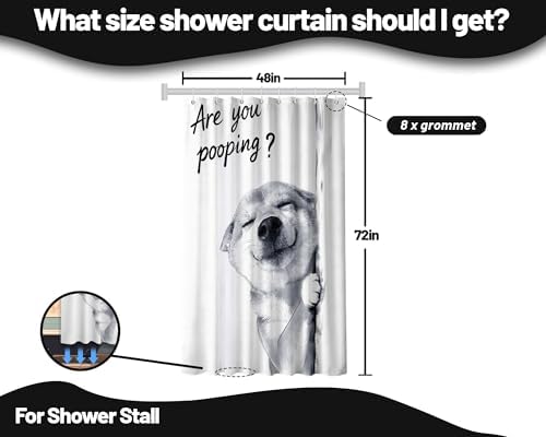 Small Stall Shower Curtain Rv Dog Shiba Inu, 48 x 72 Inchs