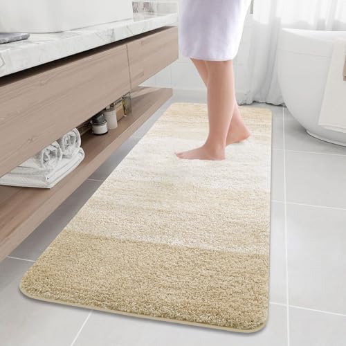 Arotive Microfiber Bathroom Rugs, Shaggy Soft Absorbent Bath Rug, 70x24