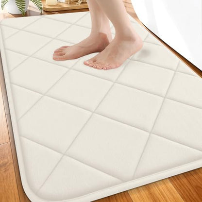 OLANLY Memory Foam Bath Mat 30x20, Ultra Soft and Absorbent Bathroom Rugs