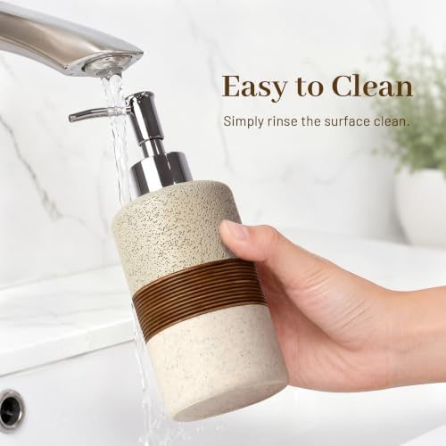 YMXYJM 6-Piece Resin Bathroom Accessories Set, Beige