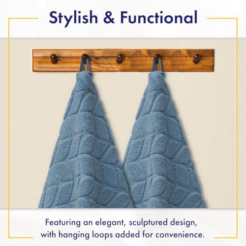 Alusa Home Ultra Soft & Stylish 700 GSM Luxury Bath Towels - 100% Zero-Twist, Long-Staple Cotton - Remarkably Absorbent & Quick Drying - 6 Piece Towel Set (Chambray)