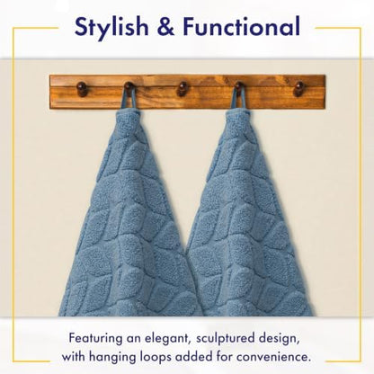 Alusa Home Ultra Soft & Stylish 700 GSM Luxury Bath Towels - 100% Zero-Twist, Long-Staple Cotton - Remarkably Absorbent & Quick Drying - 6 Piece Towel Set (Chambray)