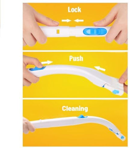 Disposable Toilet Bowl Brush Holder System with Flushable Refill Pads