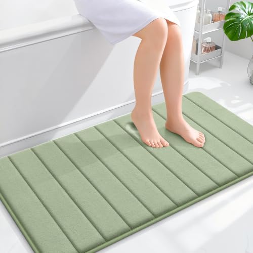 OLANLY Memory Foam Long Bathroom Rugs Runner 44x24, Super Soft Absorbent