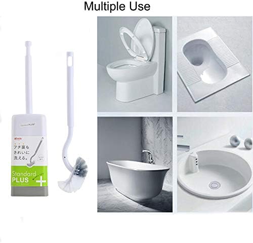 Marbarsse Bathroom Toilet Bowl Brush and Holder, Curved Design Toilet Brush for Deep Cleaning Under Rim, Best Toilet Brush Set, Easy Handy CompactToilet BowlCleaner Brush for Bathroom, 1 Pack