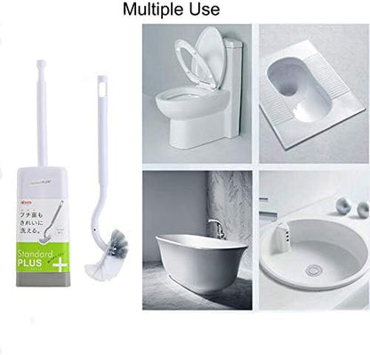 Marbarsse Bathroom Toilet Bowl Brush and Holder, Curved Design Toilet Brush for Deep Cleaning Under Rim, Best Toilet Brush Set, Easy Handy CompactToilet BowlCleaner Brush for Bathroom, 1 Pack