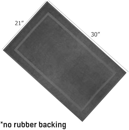 COTTON CRAFT Bath Mats - 2 Pack Tub Shower Floor Mat - 21x30- Charcoal Grey