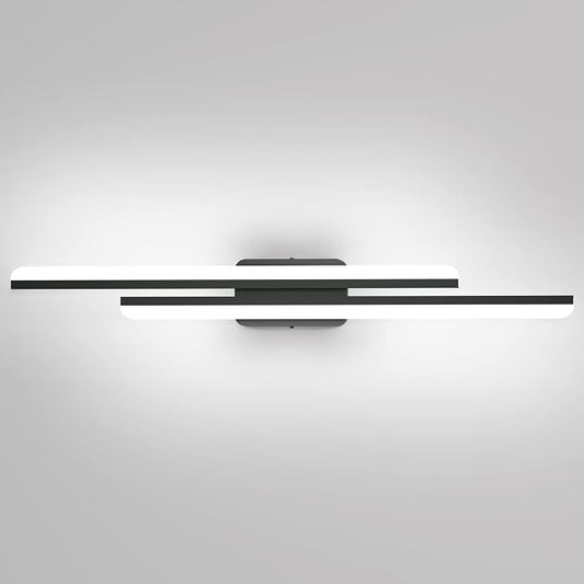 Ralbay 40" LED Black Vanity Light 40W Frosted Aluminum Modern LED Black Bathroom Vanity Light Fixtures Over Long Mirror LED Modern Bath Lighting 6000K White Light