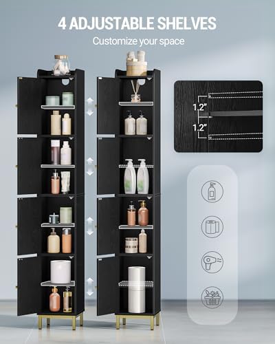Hzuaneri 4-Tier Narrow Tall Storage Cabinet