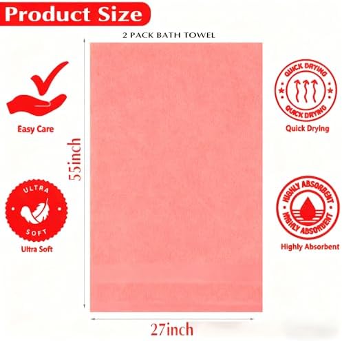 Microfiber Bath Towel 35x70 Inches - Ultra Soft Quick Dry, Lightweight for Gym, Spa, Travel | Hotel Grade & Multi-Use| Single Pack