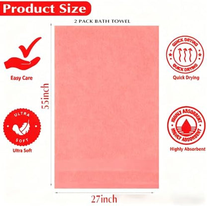 Microfiber Bath Towel 35x70 Inches - Ultra Soft Quick Dry, Lightweight for Gym, Spa, Travel | Hotel Grade & Multi-Use| Single Pack