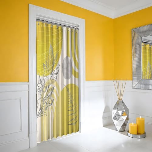 Mustard Yellow Stall Shower Curtain, 48X72 in Narrow Small, Mid Century