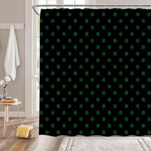 Polka Dot Shower Curtain Bathroom Decor with Hooks,60" Wx70 H
